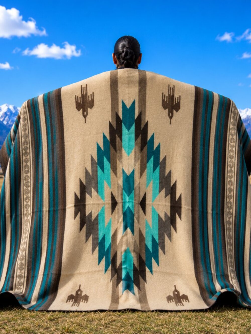 Handwoven Queen Alpaca Blanket | Native American Western Southwestern Home Decor